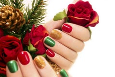 Piękny stubarwny manicure. Obraz Royalty Free Piękny stubarwny manicure. Obraz Royalty Free