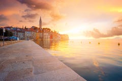 Piękny zmierzch przy Rovinj Obrazy Royalty Free Piękny zmierzch przy Rovinj Obrazy Royalty Free