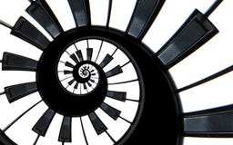 Piano keyboard abstract fractal spiral pattern background. Black and white piano keys round spiral. Spiral stair. Piano concept pa stock illustration Piano keyboard abstract fractal spiral pattern background. Black and white piano keys round spiral. Spiral stair. Piano concept pa stock illustration