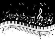 Piano Keyboard With Music Notes Royalty Free Stock Photo Piano Keyboard With Music Notes Royalty Free Stock Photo