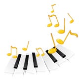 Piano Keys And Gold Notes Stock Images