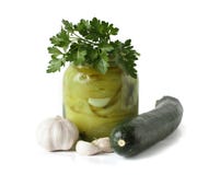 Pickled Vegetables In Jar And Zucchini Royalty Free Stock Image Pickled Vegetables In Jar And Zucchini Royalty Free Stock Image