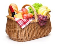 Picknickmand met voedsel Picknickmand met voedsel