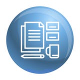 Pictogram van het bureau het vastgestelde hulpmiddel, overzichtsstijl stock illustratie Pictogram van het bureau het vastgestelde hulpmiddel, overzichtsstijl stock illustratie