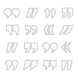 Pictogrammen van citaten in een vlakke lineaire stijl vector illustratie Pictogrammen van citaten in een vlakke lineaire stijl vector illustratie