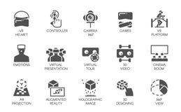 15 pictogrammen in vlakke stijl van de vergrote technologie van werkelijkheids digitale AR Futuristisch technologieconcept Vector royalty-vrije illustratie 15 pictogrammen in vlakke stijl van de vergrote technologie van werkelijkheids digitale AR Futuristisch technologieconcept Vector royalty-vrije illustratie