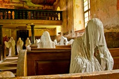 Old abandoned church full of ghosts stock image Old abandoned church full of ghosts stock image