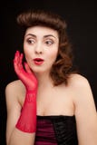 Picture of retro-styled woman look. Pin-up beautiful girl. royalty free stock images Picture of retro-styled woman look. Pin-up beautiful girl. royalty free stock images