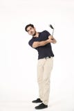 Boy is playing golf stick. stock image Boy is playing golf stick. stock image