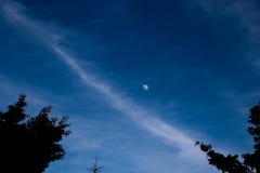 Awesome blue twilight with the moon royalty free stock photo Awesome blue twilight with the moon royalty free stock photo
