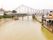 Howrah jetty ,howrah bridge,fishing boat stock photography Howrah jetty ,howrah bridge,fishing boat stock photography