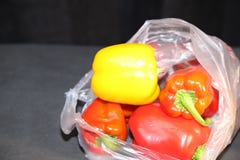 Red pepper and yellow pepper vegetables billboard