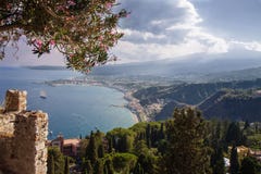 Picturesque bay. Taormina. Sicily. Italy stock images Picturesque bay. Taormina. Sicily. Italy stock images