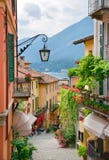 Picturesque Small Town Street View In Lake Como Italy Royalty Free Stock Images Picturesque Small Town Street View In Lake Como Italy Royalty Free Stock Images