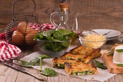 Pie with spinach and ricotta cheese. royalty free stock image Pie with spinach and ricotta cheese. royalty free stock image