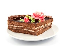 Piece Of Cake On A Plate Royalty Free Stock Photography