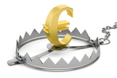 Pieniądze oklepiec z euro znakiem, 3D rendering Obraz Royalty Free Pieniądze oklepiec z euro znakiem, 3D rendering Obraz Royalty Free