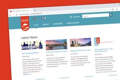 Pieniężna akcji zadania siła lub FATF strony internetowej homepage fotografia stock Pieniężna akcji zadania siła lub FATF strony internetowej homepage fotografia stock