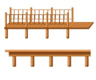 Pier is an illustration of piers in silhouette, in black and white lines and in color. stock illustration Pier is an illustration of piers in silhouette, in black and white lines and in color. stock illustration