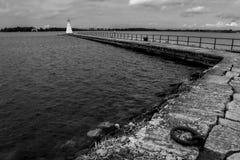 Pier & Old Timber Lighthouse. Vadstena. Sweden Stock Photography Pier & Old Timber Lighthouse. Vadstena. Sweden Stock Photography