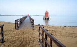 Pier With Red Tower.Lignano-Italy. Royalty Free Stock Images Pier With Red Tower.Lignano-Italy. Royalty Free Stock Images