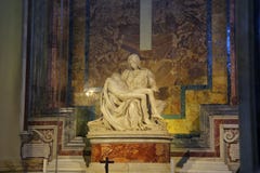 Pieta is a sculptural group in marble by Michelangelo in the Papal basilica of Saint Peter royalty free stock images Pieta is a sculptural group in marble by Michelangelo in the Papal basilica of Saint Peter royalty free stock images