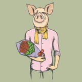 Pig Christmas and New Year vector concept vector illustration Pig Christmas and New Year vector concept vector illustration