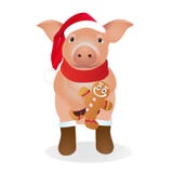Pig in a funny Santa`s red cap. Christmas and New Year card. Vector illustration. Pig in a funny Santa`s red cap. Vector illustration vector illustration Pig in a funny Santa`s red cap. Christmas and New Year card. Vector illustration. Pig in a funny Santa`s red cap. Vector illustration vector illustration