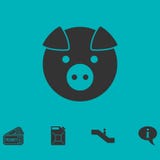 Pig icon flat royalty free illustration Pig icon flat royalty free illustration