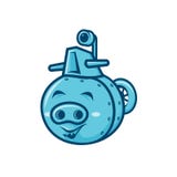 Pig logo submarine stock illustration Pig logo submarine stock illustration