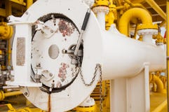 Pig luncher in oil and gas industry, Cleaning pipe line equipment in oil and gas industry Stock Images Pig luncher in oil and gas industry, Cleaning pipe line equipment in oil and gas industry Stock Images