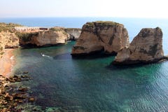 Pigeon Rocks In Beirut Royalty Free Stock Photography