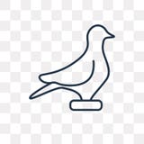 Pigeon vector icon isolated on transparent background, linear Pi stock illustration Pigeon vector icon isolated on transparent background, linear Pi stock illustration