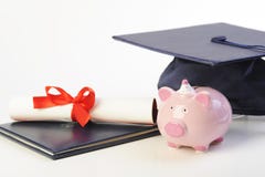 Piggy Bank And Diploma Royalty Free Stock Photography