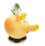 Piggy Bank On White Background Close Up Stock Photos