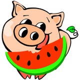 Piggy kinesiskt nytt år tecknad film, beröm, design, gyckel, lycka vektor illustrationer Piggy kinesiskt nytt år tecknad film, beröm, design, gyckel, lycka vektor illustrationer