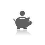 Piggy Querneigung-Ikone Stockbilder Piggy Querneigung-Ikone Stockbilder