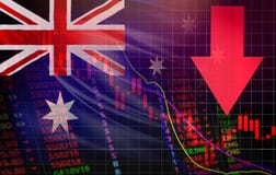 Pil för pris för kris för Australien marknadsmateriel röd ner forex för analys för marknad för diagramnedgångbörs stock illustrationer Pil för pris för kris för Australien marknadsmateriel röd ner forex för analys för marknad för diagramnedgångbörs stock illustrationer