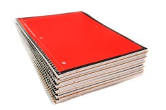 Pila de cuadernos espirales imágenes de archivo libres de regalías Pila de cuadernos espirales imágenes de archivo libres de regalías