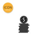 Pila de estilo plano aislado icono de las monedas stock de ilustración Pila de estilo plano aislado icono de las monedas stock de ilustración