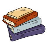 Pile of books cute doodle. Sticker design for planners and notebooks stock illustration Pile of books cute doodle. Sticker design for planners and notebooks stock illustration
