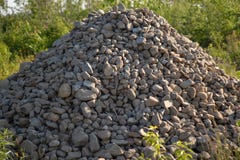A Pile of Gravel in Summer for Building stock photos A Pile of Gravel in Summer for Building stock photos