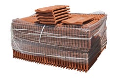 Pile of roofing tiles packaged. stock photos Pile of roofing tiles packaged. stock photos