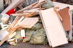 A pile of trash, garbage and old furniture submitted for disposal in the trash stock photos A pile of trash, garbage and old furniture submitted for disposal in the trash stock photos