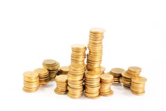 Piles Of Gold Coins Royalty Free Stock Photography