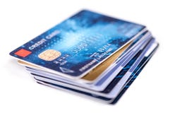 Pilha de cartões de crédito foto de stock Pilha de cartões de crédito foto de stock