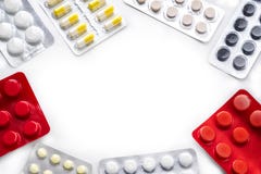 Pillen en tabletten, foliepakken royalty-vrije stock afbeeldingen Pillen en tabletten, foliepakken royalty-vrije stock afbeeldingen