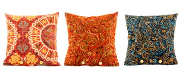 Pillows, pillows multi colored with patterns stock image Pillows, pillows multi colored with patterns stock image