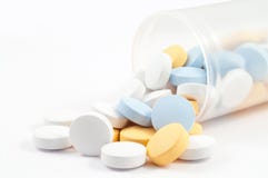 Pills On White Stock Photo