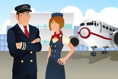 Pilot And Stewardess Royalty Free Stock Image Pilot And Stewardess Royalty Free Stock Image